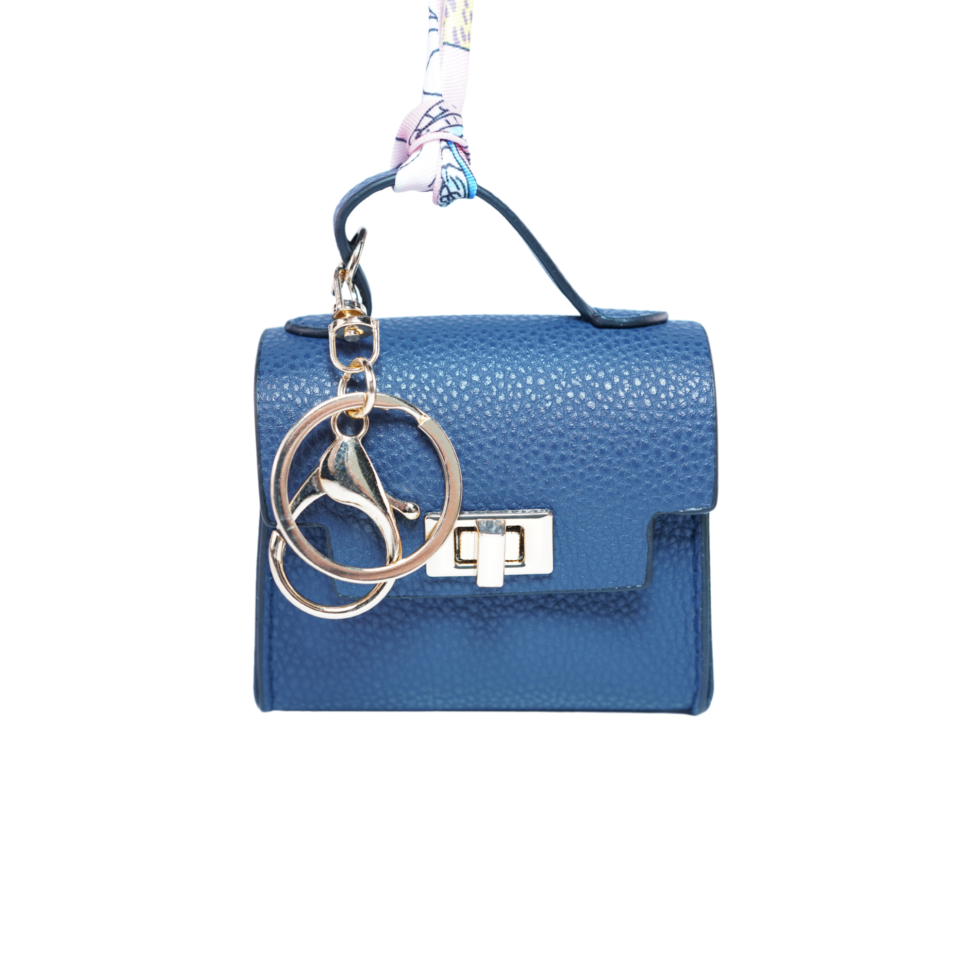 Navy mini-handbag style dog waste bag dispenser