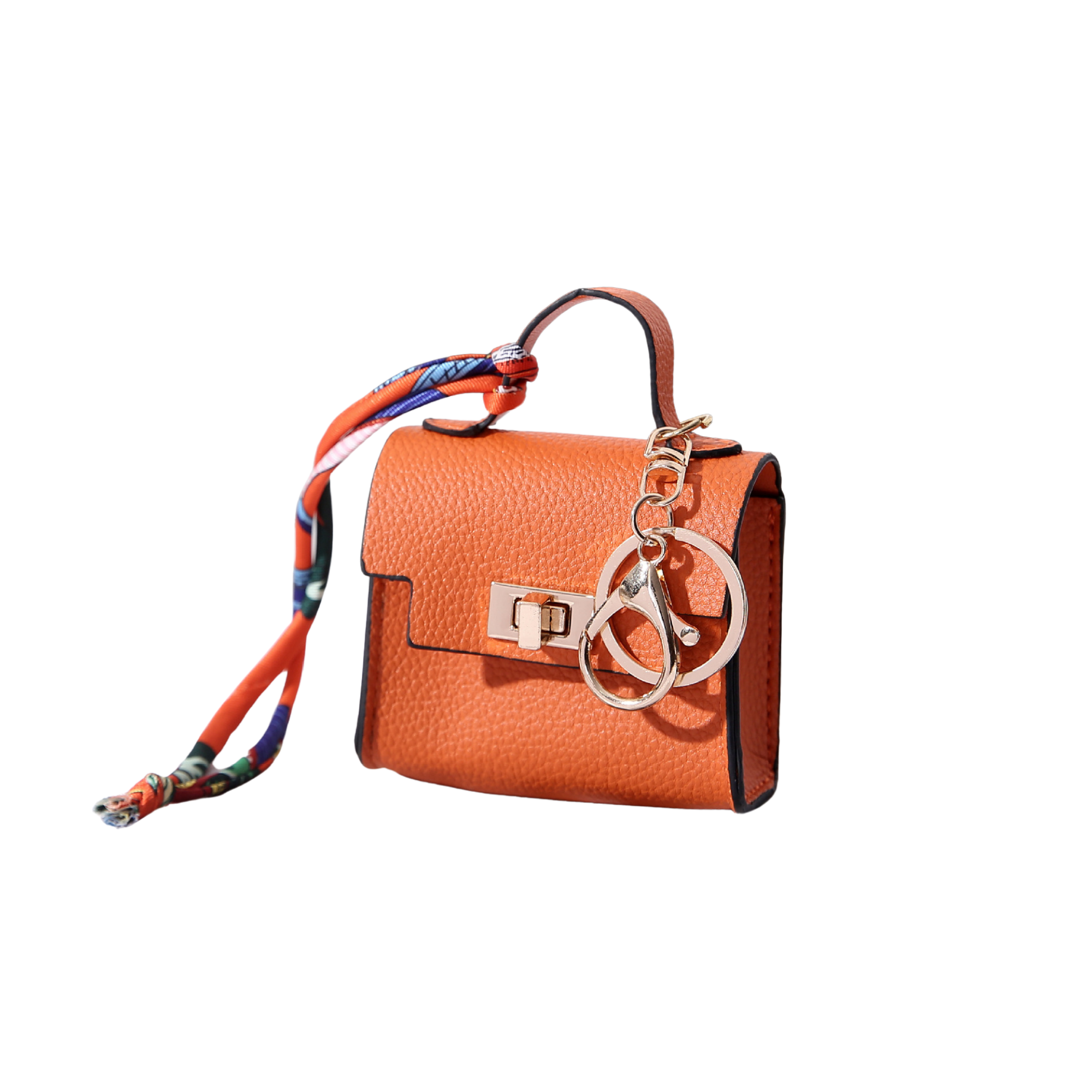 Orange mini-handbag style dog waste bag dispenser 