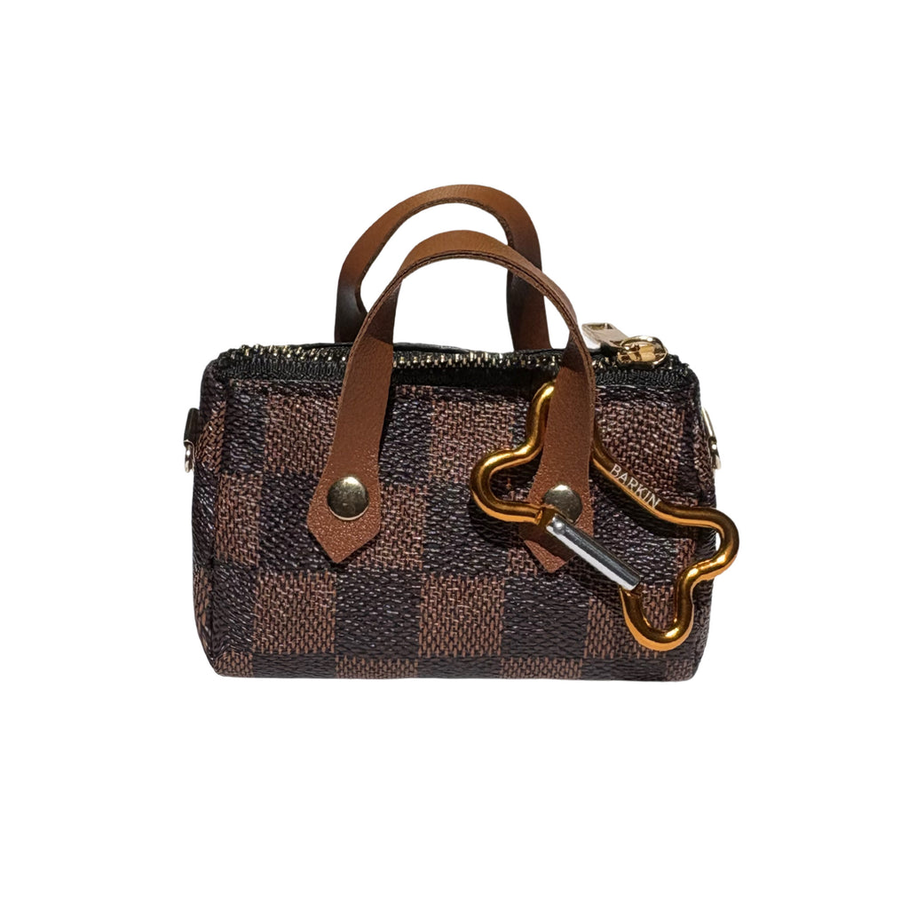 Puppy Barkin Dog Waste Bag Dispenser VIII Checkered Brown