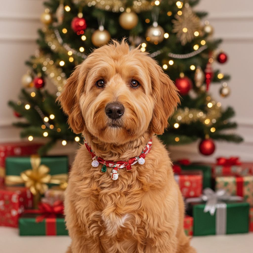 Christmas dog bandana with pendant, photo 3
